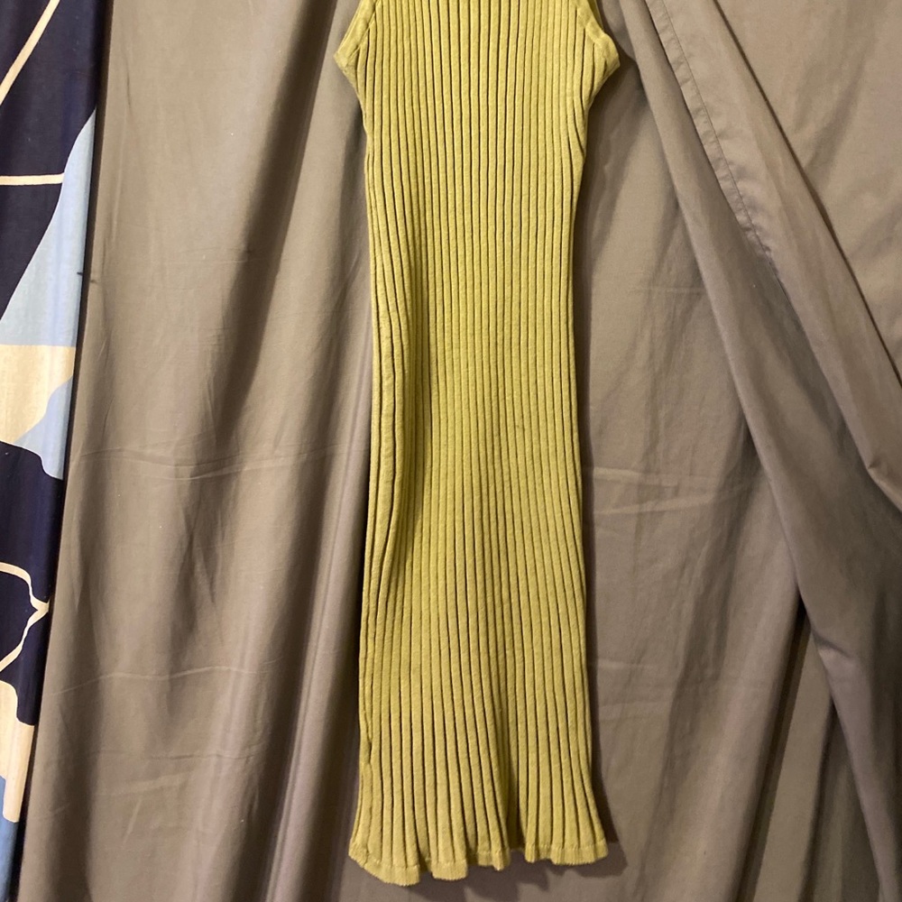 olive green midi dress